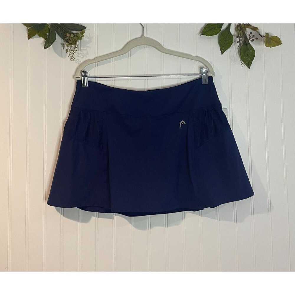 Head Navy Blue Tennis Skort XL With Built-In Shorts & Pleated Design